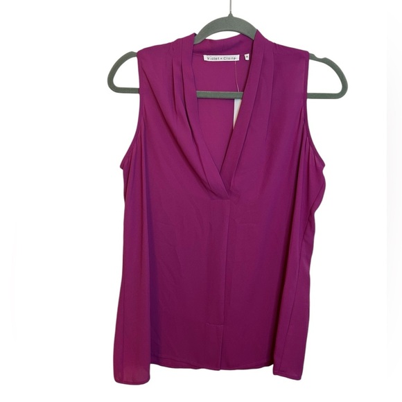 Nwt Violet & Claire Magenta Sleeveless Popover Top - Picture 1 of 4